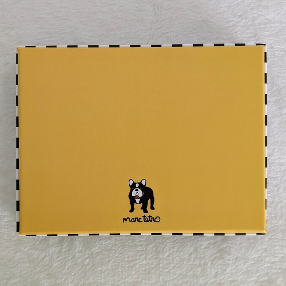 marc tetro Frenchie Print Wallet Wristlet Zip Around PVC Saffiano Red NWT - Picture 11 of 13